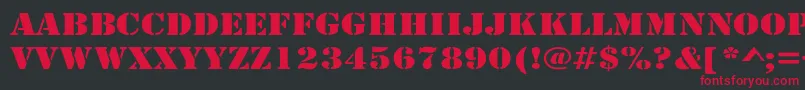 ArmyWide Font – Red Fonts on Black Background