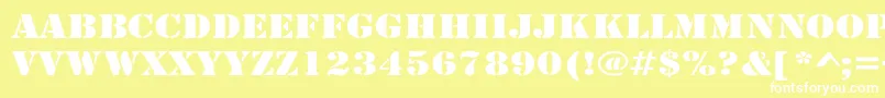 ArmyWide Font – White Fonts on Yellow Background