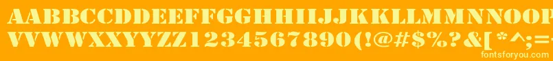 ArmyWide Font – Yellow Fonts on Orange Background