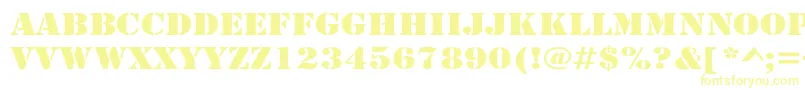 フォントArmyWide – 白い背景に黄色の文字