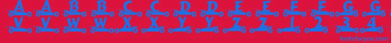 GibgasNormal Font – Blue Fonts on Red Background