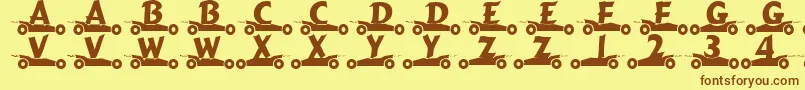 GibgasNormal Font – Brown Fonts on Yellow Background