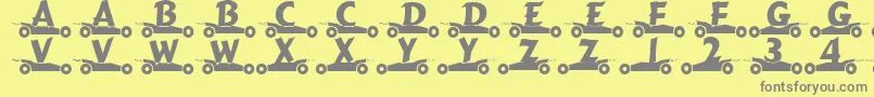 GibgasNormal Font – Gray Fonts on Yellow Background