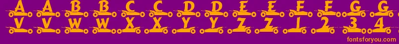 GibgasNormal Font – Orange Fonts on Purple Background
