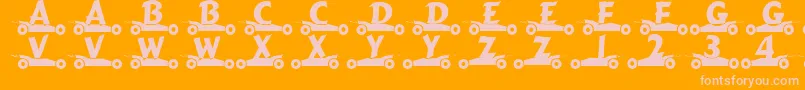 GibgasNormal Font – Pink Fonts on Orange Background