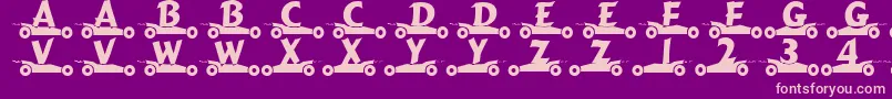 GibgasNormal Font – Pink Fonts on Purple Background