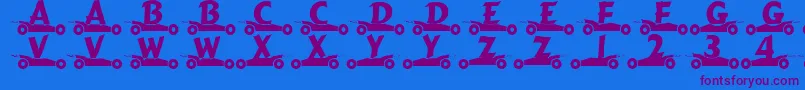 GibgasNormal Font – Purple Fonts on Blue Background