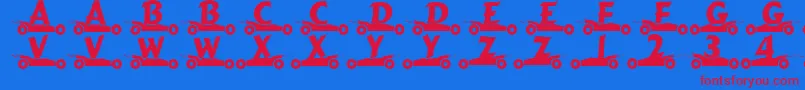 GibgasNormal Font – Red Fonts on Blue Background
