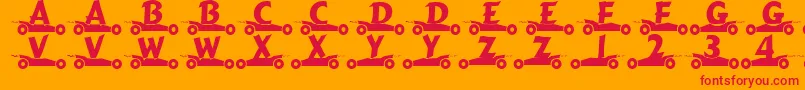GibgasNormal Font – Red Fonts on Orange Background