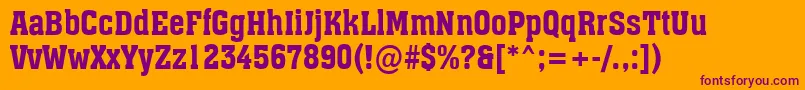AAssuannr-Schriftart – Violette Schriften auf orangefarbenem Hintergrund
