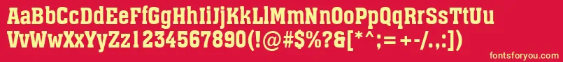 AAssuannr Font – Yellow Fonts on Red Background