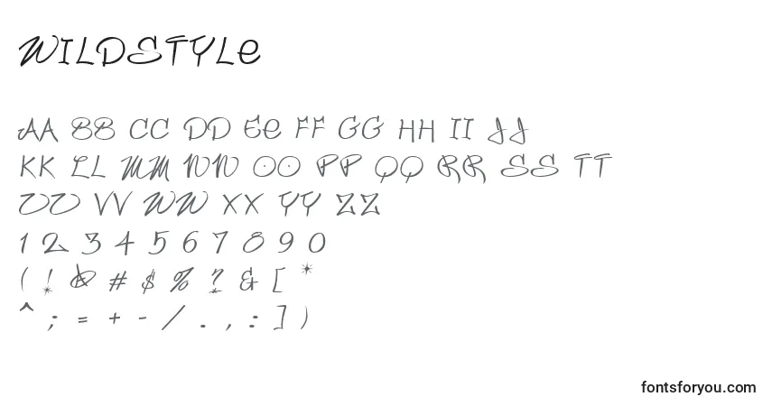 Czcionka Wildstyle – alfabet, cyfry, specjalne znaki