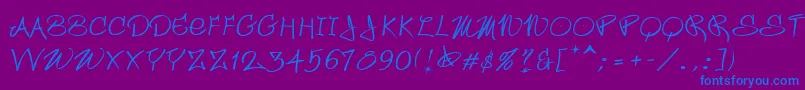 フォントWildstyle – 紫色の背景に青い文字