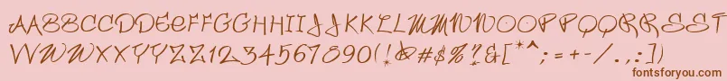 Wildstyle-fontti – ruskeat fontit vaaleanpunaisella taustalla