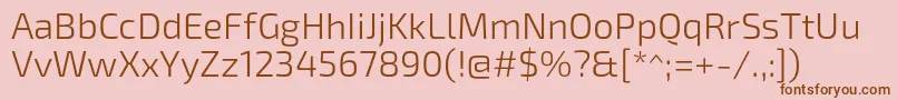 Exo2.0Light Font – Brown Fonts on Pink Background