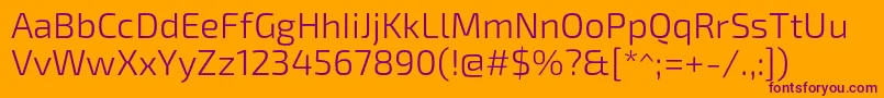 Exo2.0Light Font – Purple Fonts on Orange Background