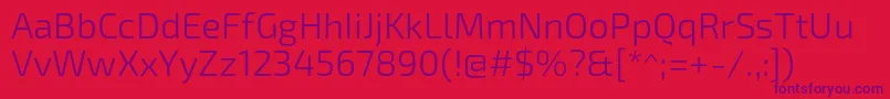 Exo2.0Light Font – Purple Fonts on Red Background