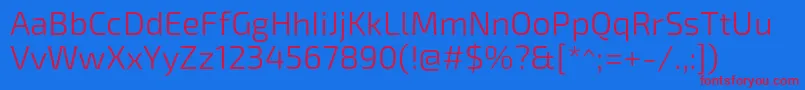 Exo2.0Light Font – Red Fonts on Blue Background