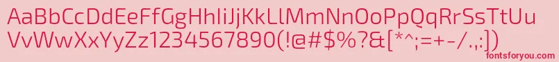 Exo2.0Light Font – Red Fonts on Pink Background