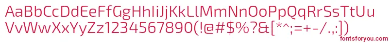 Exo2.0Light-Schriftart – Rote Schriften auf weißem Hintergrund