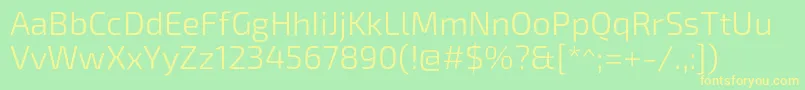 Exo2.0Light Font – Yellow Fonts on Green Background