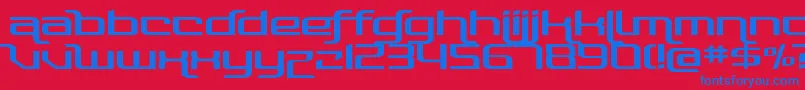 PhotonicaStraight Font – Blue Fonts on Red Background