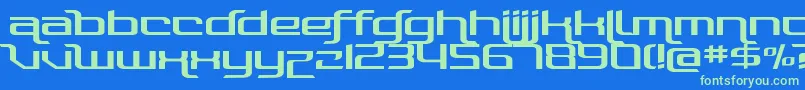 PhotonicaStraight Font – Green Fonts on Blue Background