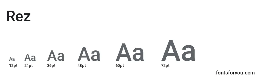 Größen der Schriftart Rez