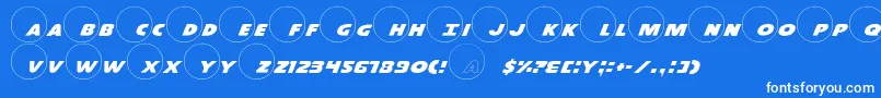 Шрифт Dotcomp – белые шрифты на синем фоне