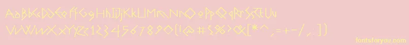 Greekish Font – Yellow Fonts on Pink Background