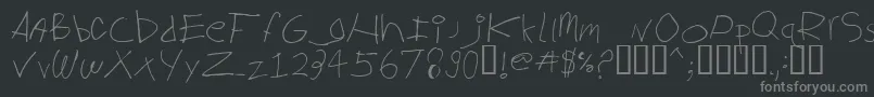 フォントBiglog ffy – 黒い背景に灰色の文字