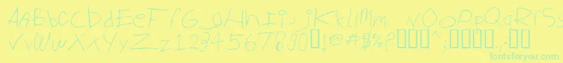 Biglog ffy Font – Green Fonts on Yellow Background