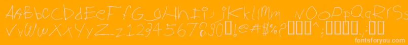 Biglog ffy-Schriftart – Rosa Schriften auf orangefarbenem Hintergrund