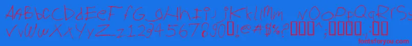 フォントBiglog ffy – 赤い文字の青い背景