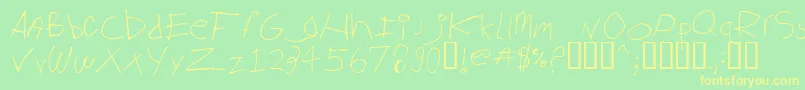 Biglog ffy Font – Yellow Fonts on Green Background