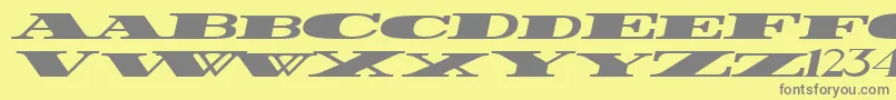 FatestWidestItalic Font – Gray Fonts on Yellow Background