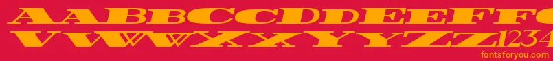 FatestWidestItalic Font – Orange Fonts on Red Background