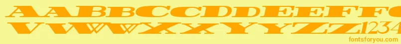 FatestWidestItalic Font – Orange Fonts on Yellow Background