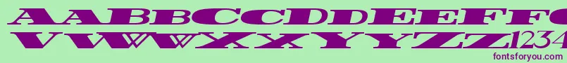 FatestWidestItalic Font – Purple Fonts on Green Background