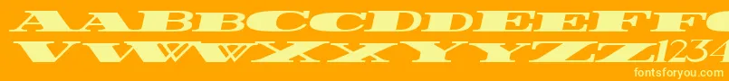 FatestWidestItalic Font – Yellow Fonts on Orange Background