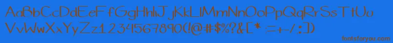 Valefont Font – Brown Fonts on Blue Background