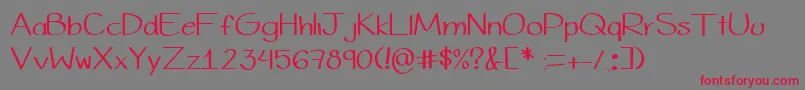 Valefont-Schriftart – Rote Schriften auf grauem Hintergrund