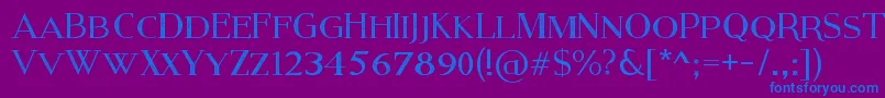 ModernSerifEroded Font – Blue Fonts on Purple Background