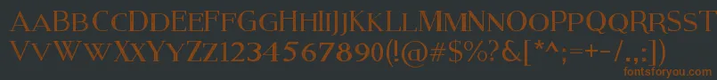 Шрифт ModernSerifEroded – коричневые шрифты на чёрном фоне