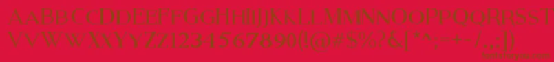 ModernSerifEroded Font – Brown Fonts on Red Background