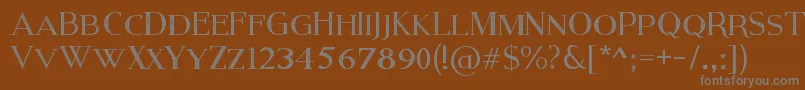 フォントModernSerifEroded – 茶色の背景に灰色の文字