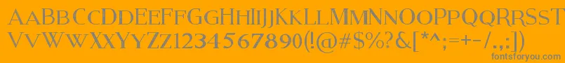 ModernSerifEroded-Schriftart – Graue Schriften auf orangefarbenem Hintergrund