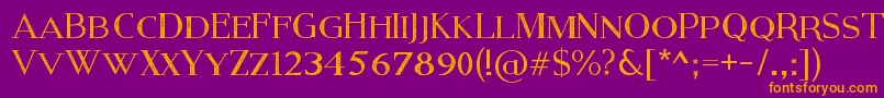 ModernSerifEroded Font – Orange Fonts on Purple Background