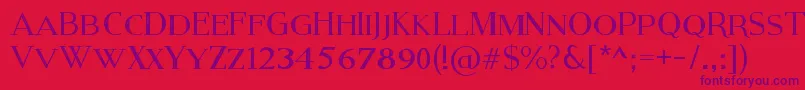 ModernSerifEroded Font – Purple Fonts on Red Background