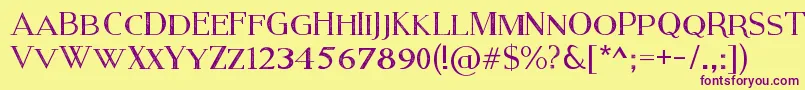 ModernSerifEroded Font – Purple Fonts on Yellow Background